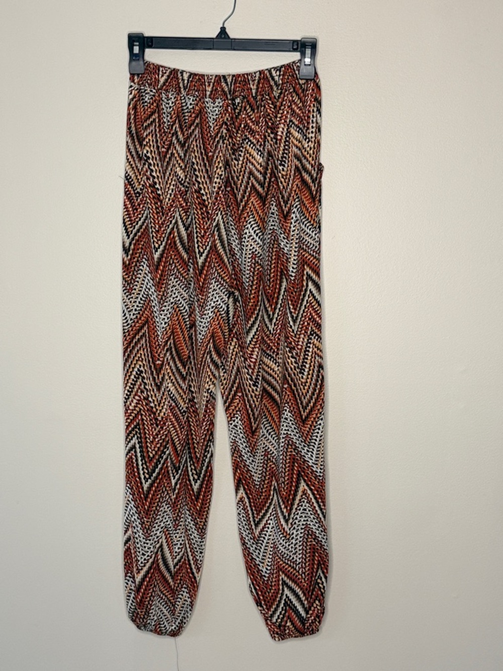 Women's Zigzag Print Elastic-Waist Joggers - Rust Multi